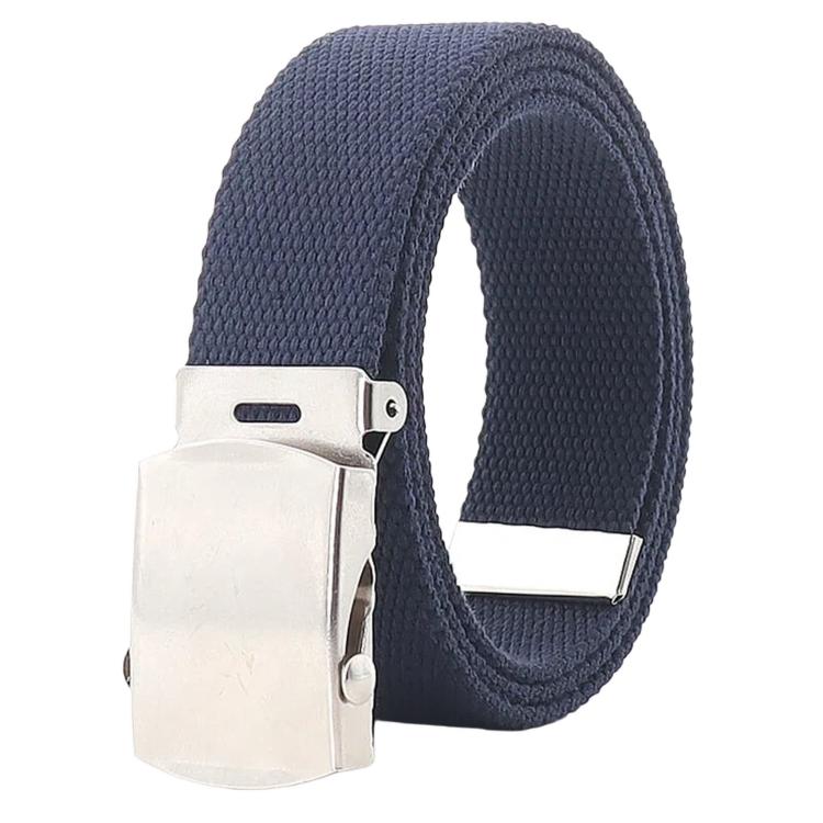 Men Canvas Web Belt 32mm Narrow Casual Belts With Slider Automatic Buckle, 115cm, 125cm, 135cm