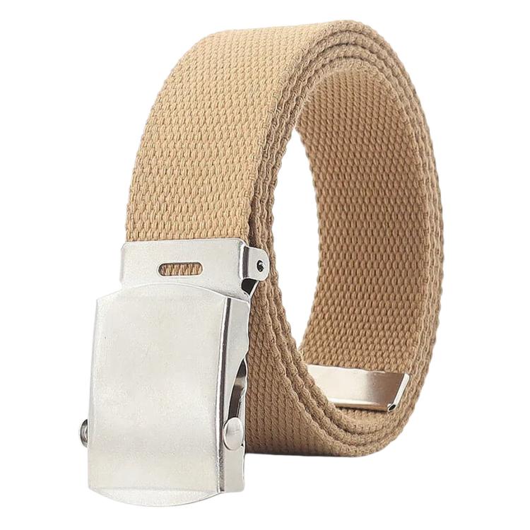 Men Canvas Web Belt 32mm Narrow Casual Belts With Slider Automatic Buckle, 115cm, 125cm, 135cm
