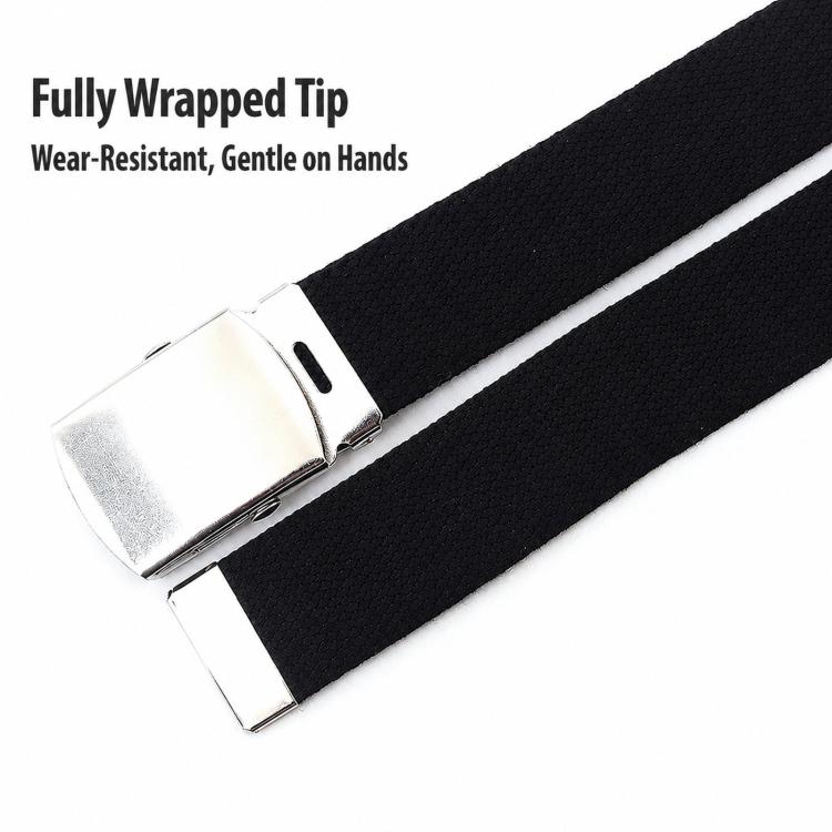Men Canvas Web Belt 32mm Narrow Casual Belts With Slider Automatic Buckle, 115cm, 125cm, 135cm