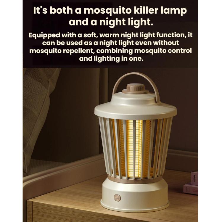 Portable Mosquito-Killing Night Light For Home And Outdoor Use, Beige Straight Plug, Gray-purple Straight Plug, Beige Charger/Plug-in, Gray Purple Charger/Plug-in