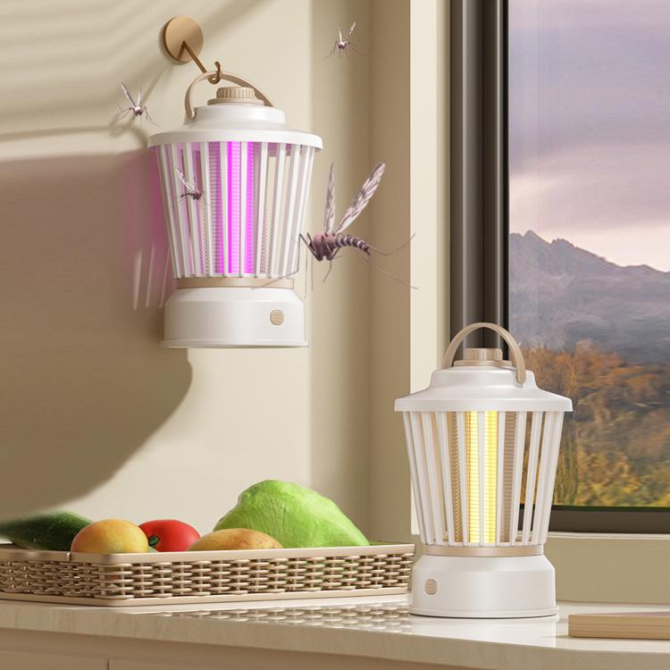 Portable Mosquito-Killing Night Light For Home And Outdoor Use, Beige Straight Plug, Gray-purple Straight Plug, Beige Charger/Plug-in, Gray Purple Charger/Plug-in