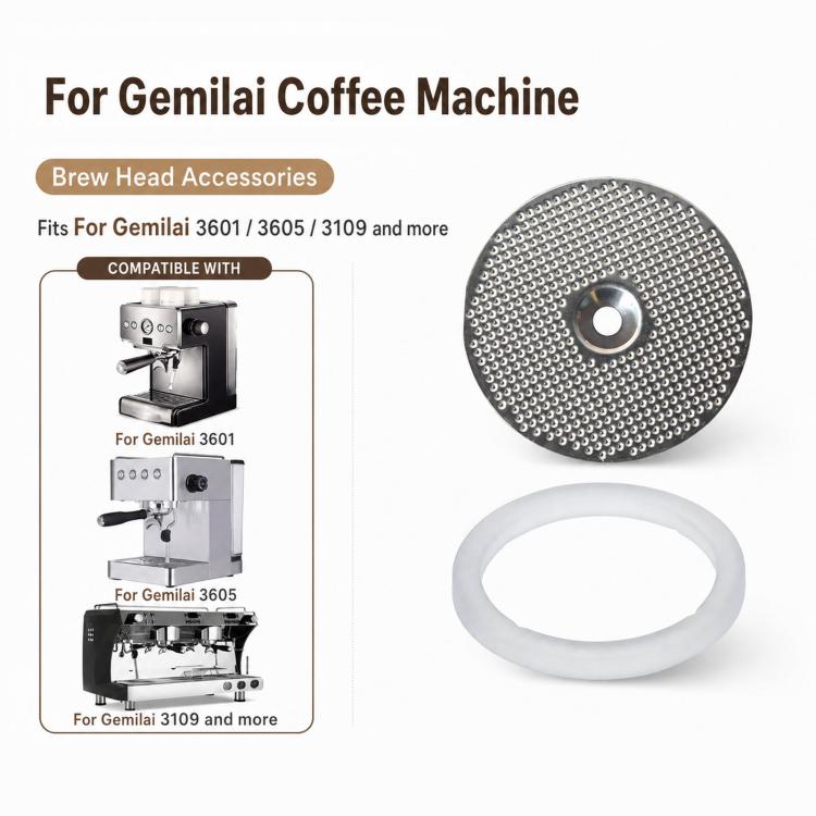 For Gemilai CRM3605 / CRM3601 / CRM3005E Espresso Machine, Silicone Gasket, Shower Screen, Shower Screen + Gasket Set, Complete Maintenance Kit with Pick Tool