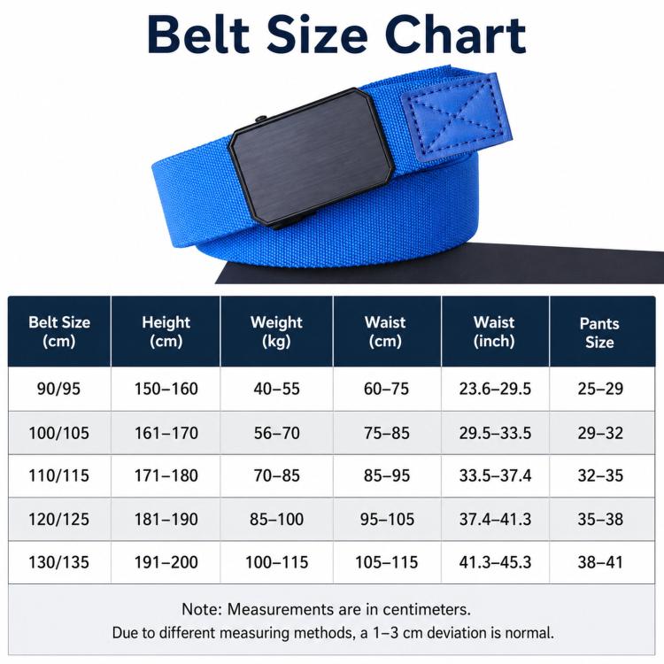 Men Elastic Web Belt Casual Stretch Braided Belts With Zinc Alloy Automatic Buckle, 105cm, 115cm, 125cm