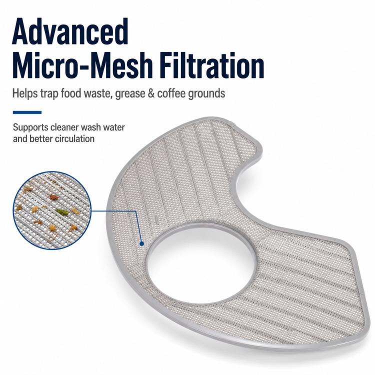 Replacement Dishwasher Filter Compatible With Whirlpool & KitchenAid Replaces W10463906 / WPW10195360, Filter W10463906