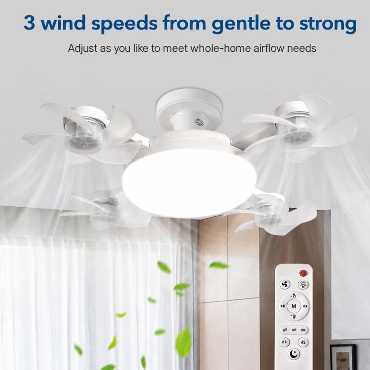 E27 Screw Base Ceiling Fan Light High Air Volume Quiet Fan Lamp For Living Room, 45cm 3-Head, 50cm 4-Head