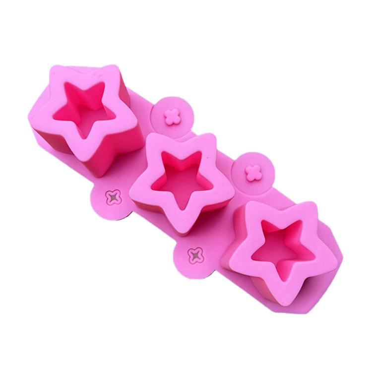 Silicone Squishy Mold 3-Cavity Star Mold For Ice Cups, Succulent & Gypsum Flower Pots