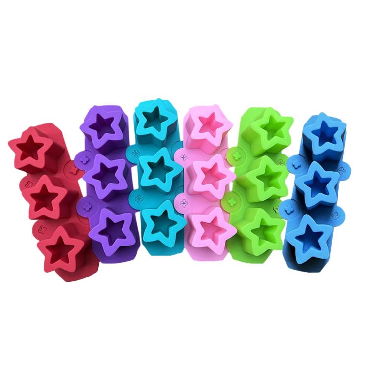 Silicone Squishy Mold 3-Cavity Star Mold For Ice Cups, Succulent & Gypsum Flower Pots