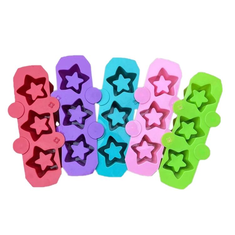 Silicone Squishy Mold 3-Cavity Star Mold For Ice Cups, Succulent & Gypsum Flower Pots