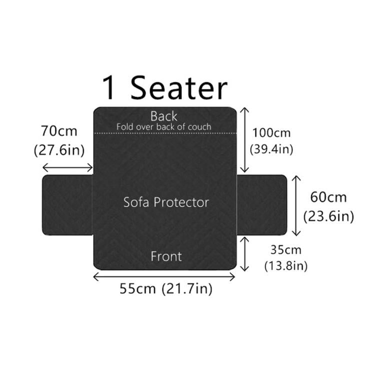 Fleece Recliner Chair Cover Non-Slip T-Shape Sofa Slipcover With Buckle Strap, Single-seater