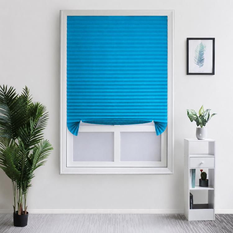 Self-Adhesive Pleated Shades Waterproof Non-Woven Paper Blinds Peel Stick Blackout Curtains, 60x150cm, 60x180cm, 90x150cm, 90x180cm