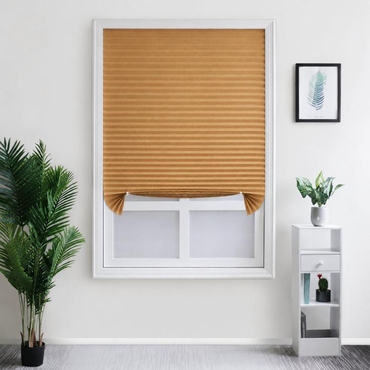 Self-Adhesive Pleated Shades Waterproof Non-Woven Paper Blinds Peel Stick Blackout Curtains, 60x150cm, 60x180cm, 90x150cm, 90x180cm