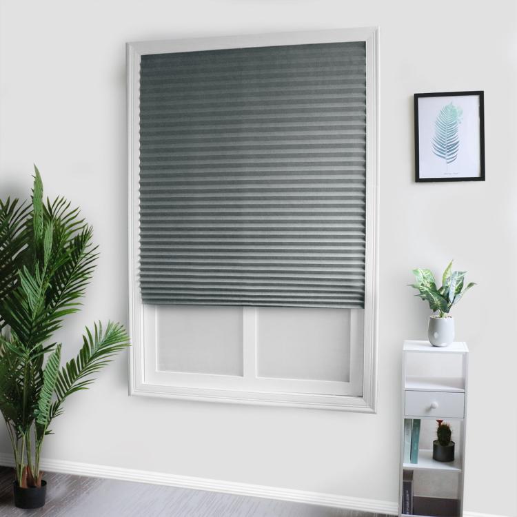 Self-Adhesive Pleated Shades Waterproof Non-Woven Paper Blinds Peel Stick Blackout Curtains, 60x150cm, 60x180cm, 90x150cm, 90x180cm
