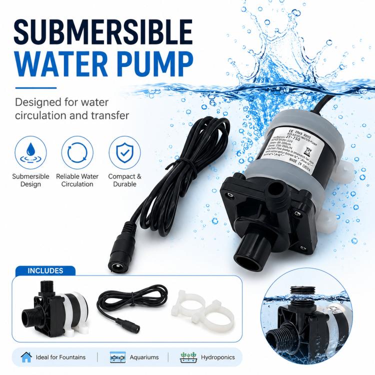 Smart Toilet Fish Tank Booster Brushless Submersible Pump, DC4212-A-12V, DC4212-A-24V, DC4212-B-12V, DC4212-B-24V