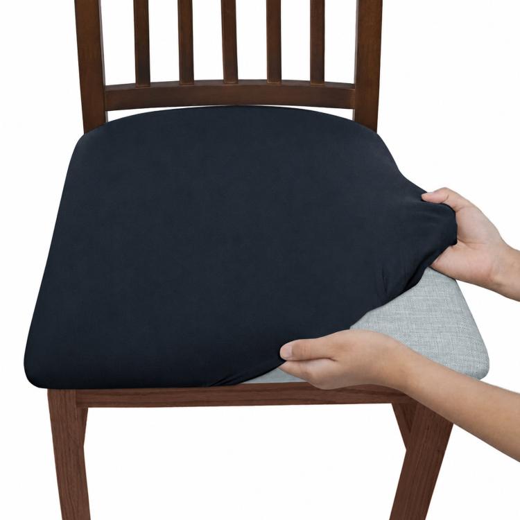 Stretch Dining Chair Seat Cover Soft Removable Washable Chair Cushion Slipcover
