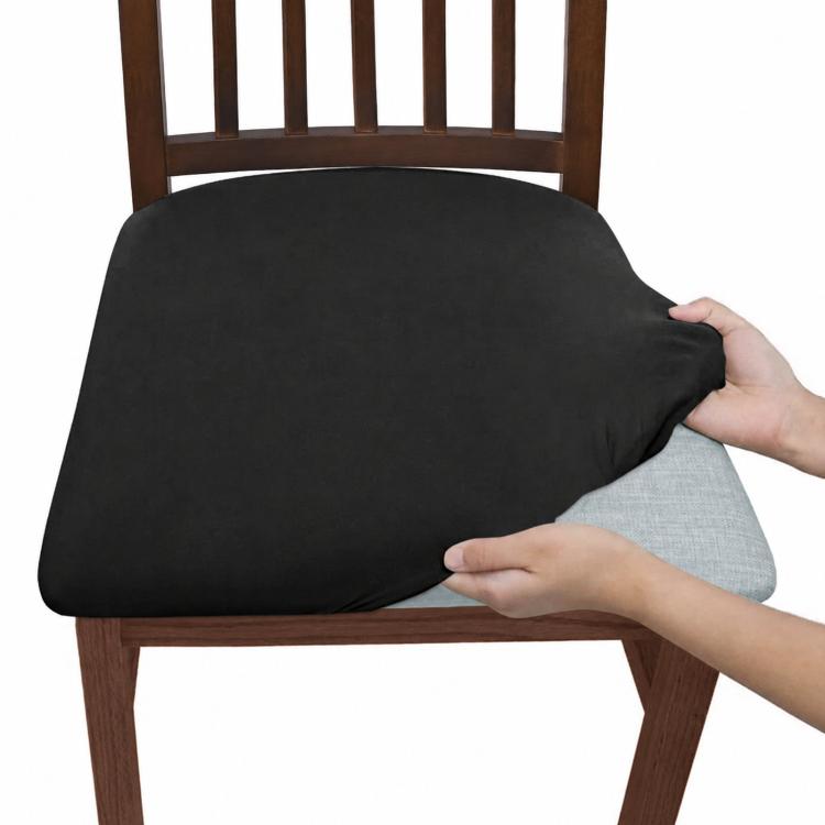 Stretch Dining Chair Seat Cover Soft Removable Washable Chair Cushion Slipcover