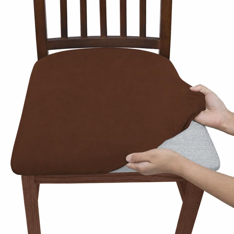 Stretch Dining Chair Seat Cover Soft Removable Washable Chair Cushion Slipcover