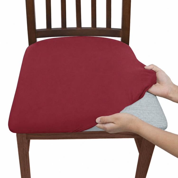 Stretch Dining Chair Seat Cover Soft Removable Washable Chair Cushion Slipcover