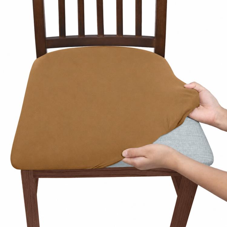 Stretch Dining Chair Seat Cover Soft Removable Washable Chair Cushion Slipcover