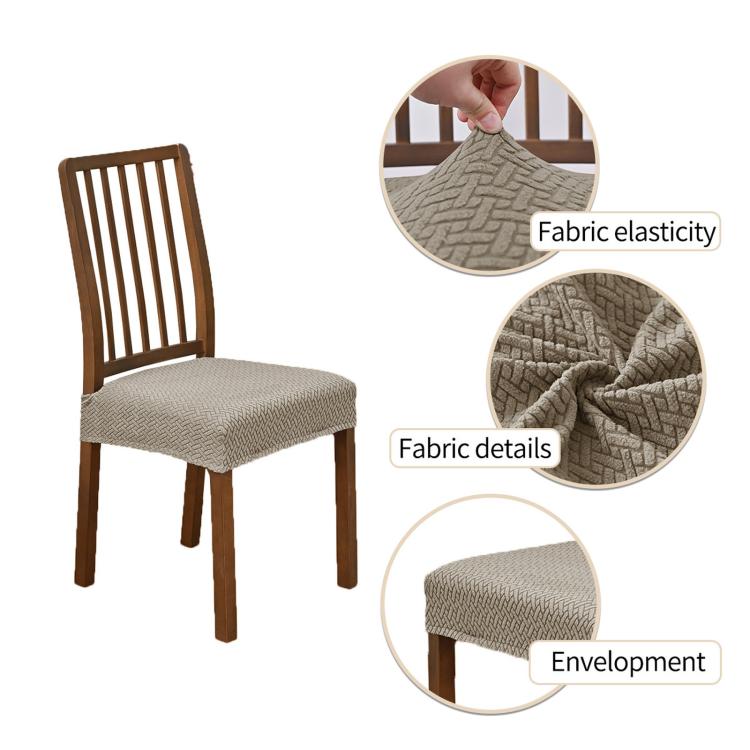 Stretch Dining Chair Seat Cover Grid Cushion Cover With Elastic Straps Buckles