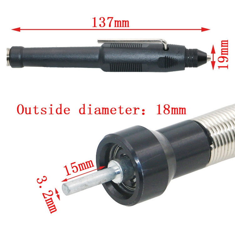 Electric Screwdriver Multifunctional Flexible Shaft Torque Electric Drill Connecting Rod Flexible Shaft With Chuck, 3.2mm Shaft Black Plastic Handle, 3.2mm Shaft Metal Silver Aluminum Handle, 3.2mm Shaft Metal Yellow Aluminum Handle