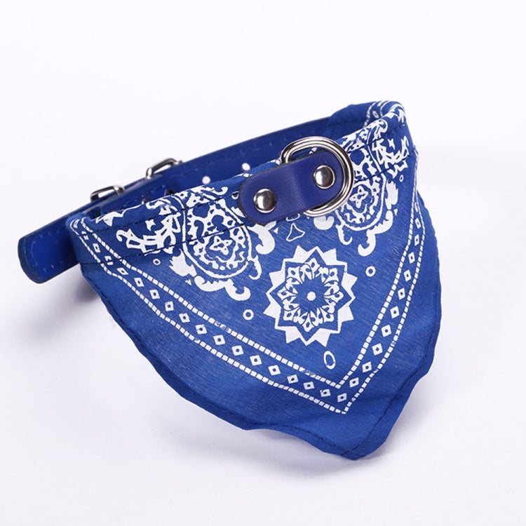 Adjustable Dog Bandana Leather Printed Soft Scarf Collar Neckerchief for Puppy Pet, M