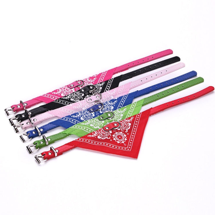 Adjustable Dog Bandana Leather Printed Soft Scarf Collar Neckerchief for Puppy Pet, M