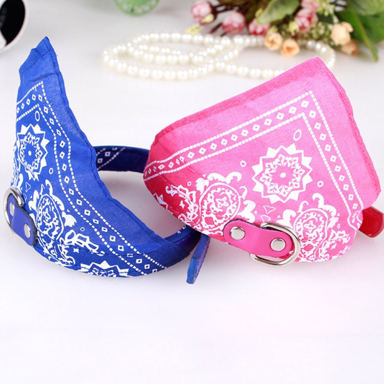 Adjustable Dog Bandana Leather Printed Soft Scarf Collar Neckerchief for Puppy Pet, M