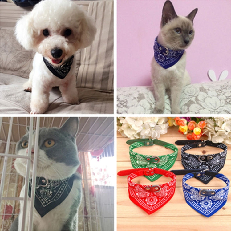 Adjustable Dog Bandana Leather Printed Soft Scarf Collar Neckerchief for Puppy Pet, M