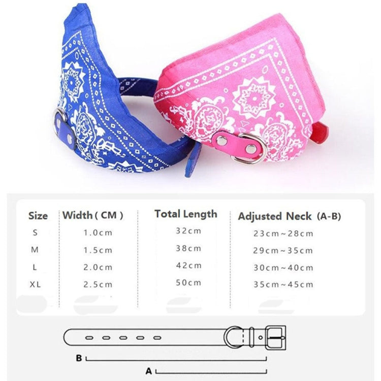 Adjustable Dog Bandana Leather Printed Soft Scarf Collar Neckerchief for Puppy Pet, M