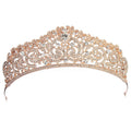 Women Bridal Wedding Jewelry Tiaras Crown Gold Color Full Crystal Rhinestones Accessories Headband Tiaras Crowns