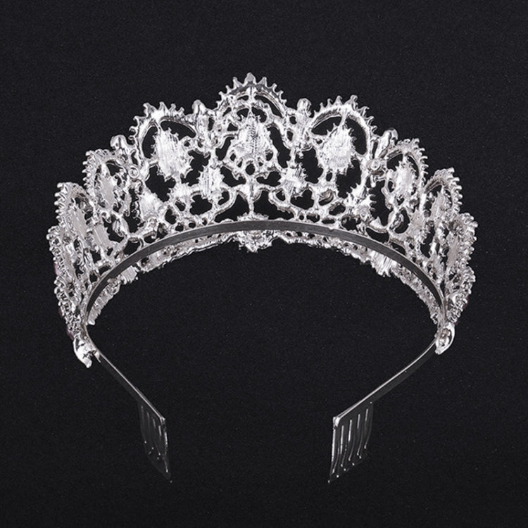 Crystal Tiaras Vintage Gold Rhinestone Pageant Crowns With Comb Baroque Wedding Hair Accessories, Gold Blue, Gold Green, Gold Red, Silver Green, Silver Red, Silver Blue