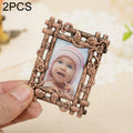 2 PCS Creative Metal Vintage Photo Frame, Fawn, Pumpkin, Fence, Butterfly Round, Paris, Heart Keychain, Square Keychain, Oval, Lace Square, Love Round, Butterfly Square, Lace Heart, Golden Square, Gray Square