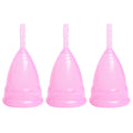 3PCS Reusable Soft Cup Medical Grade Silicone Menstrual Cup, Large, Small
