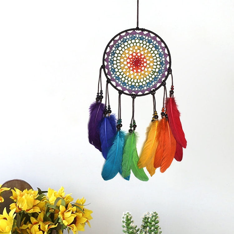 Creative Hand-Woven Crafts Colorful Dream Catcher Home Car Wall Hanging Decoration, 20cm, 5cm