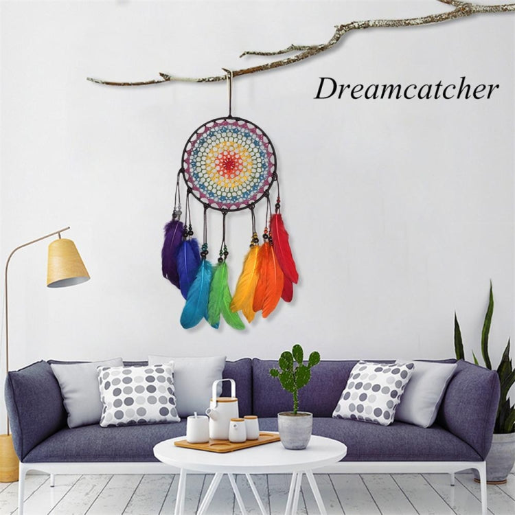 Creative Hand-Woven Crafts Colorful Dream Catcher Home Car Wall Hanging Decoration, 20cm, 5cm