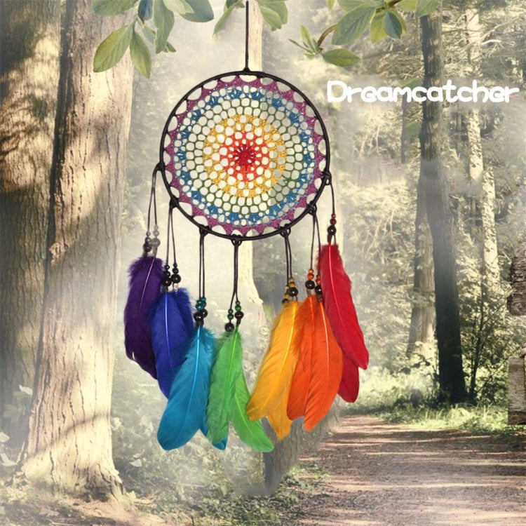 Creative Hand-Woven Crafts Colorful Dream Catcher Home Car Wall Hanging Decoration, 20cm, 5cm