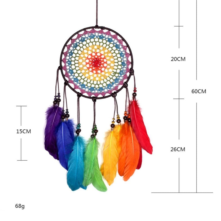 Creative Hand-Woven Crafts Colorful Dream Catcher Home Car Wall Hanging Decoration, 20cm, 5cm