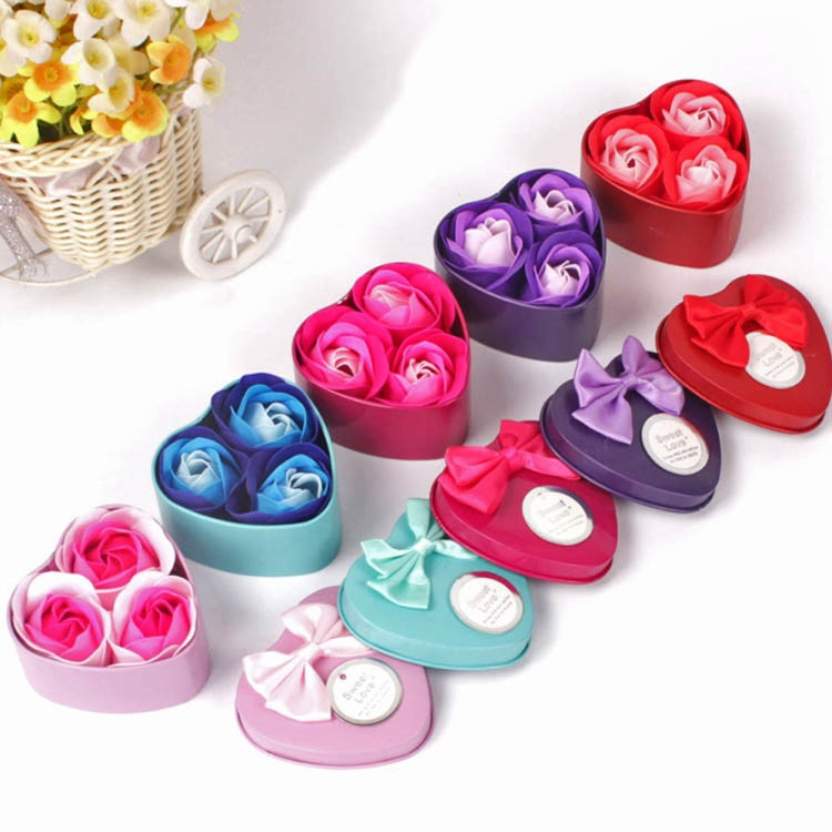 3 Soap Flowers Valentine Day Gifts Tanabata Gifts Wedding Creative Gifts Heart Shaped Iron Box Roses