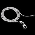 Silver-plated Snake Bone Chain Necklace Female Thin Necklace, 1mm 16 inch, 1mm 18 inch, 1mm 22 inch, 1mm 24 inch, 1mm 26 inch, 1mm 28 inch