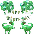 Dinosaur Theme Party Set Birthday Letter Pull Flag Aluminum Film Sequin Dinosaur Balloon Children Birthday Arrangement Decoration, Dinosaur Theme Party Set