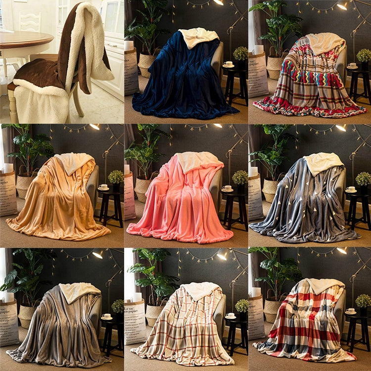 Winter Sofa Blanket Double Thick Cashmere Coral Fleece Ofice Nap Blanket, 1x1.6m, 1.2x2m, 1.5x2m, 1.8x2m, 2x2.3m