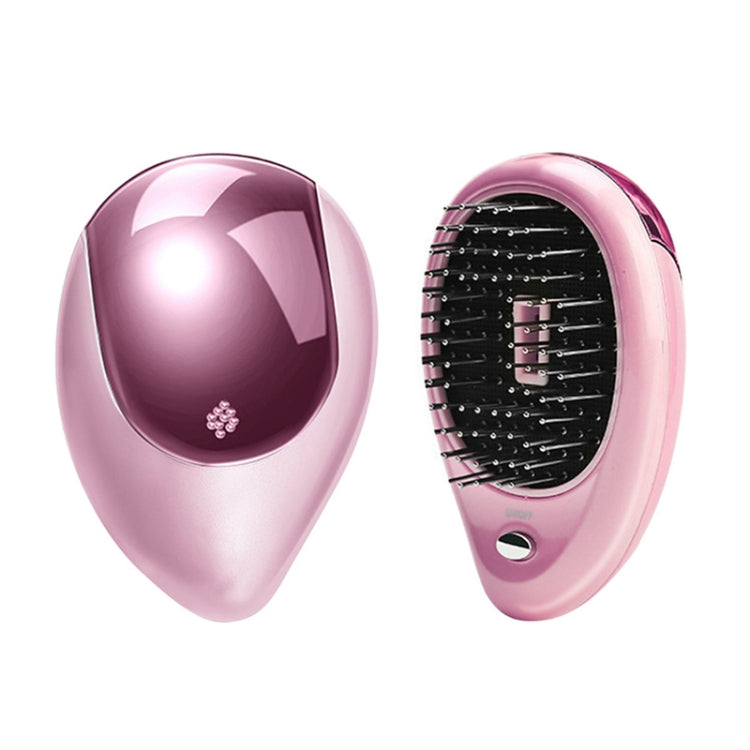 Portable Electric Hair Ionic Brush Hair Straightener Brush Negative Ion Comb Anti-static Massage Mini Straight Hair comb, Pink, Green