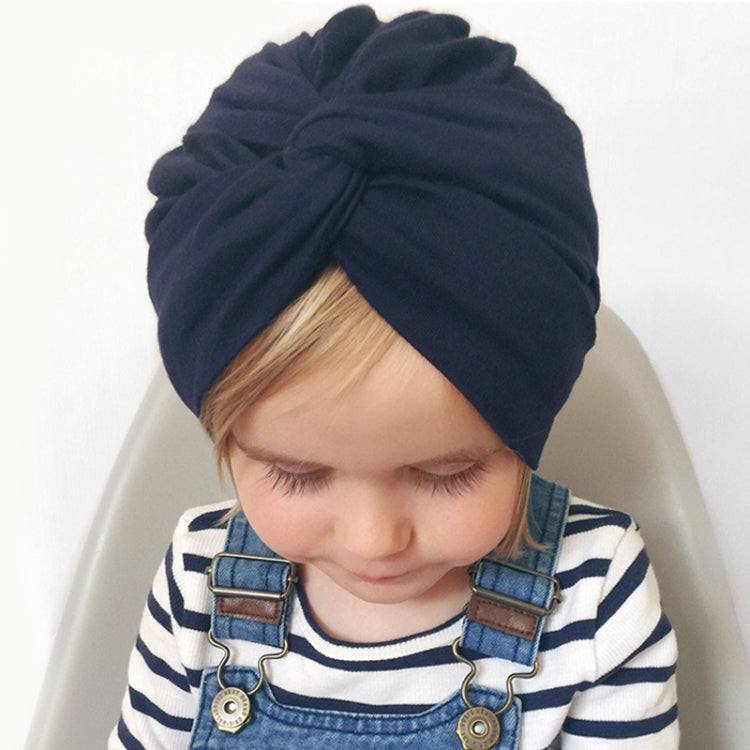 Baby Hat Cotton Soft Turban Knot Summer Bohemian Kids Girls Newborn Cap, Yellow, Green, Navy Blue, Gray, Light Green, Pink, Rose Red, Dark Purple