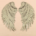 A Pair Sequin Feather Wing Shape Clothing Patch Sticker DIY Clothing Accessories, Small 20.5 x 10cm Gold, Large 33.5 x 32cm Gold, Small 20.5 x 10cm Silver, Large 33.5 x 32cm Silver, Small 20.5 x 10cm Black, Large 33.5 x 32cm Black, Small 20.5 x 10cm Re...