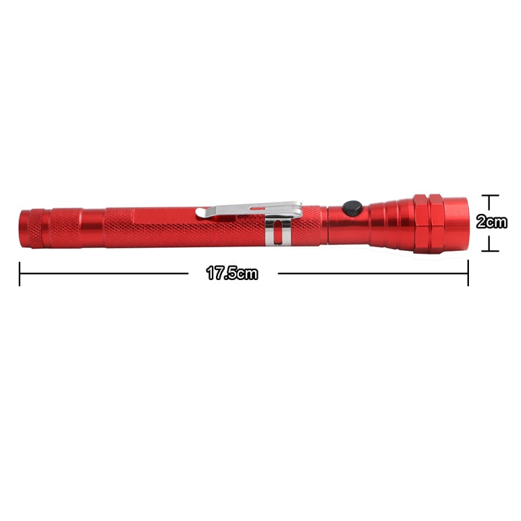 2 PCS 1W Flexible Magnet Camping Fishing Telescopic 360 Degrees Head Flashlight Outdoor Torch Magnetic Pick Up Tool Lamp, Red, Silver, Black, Blue