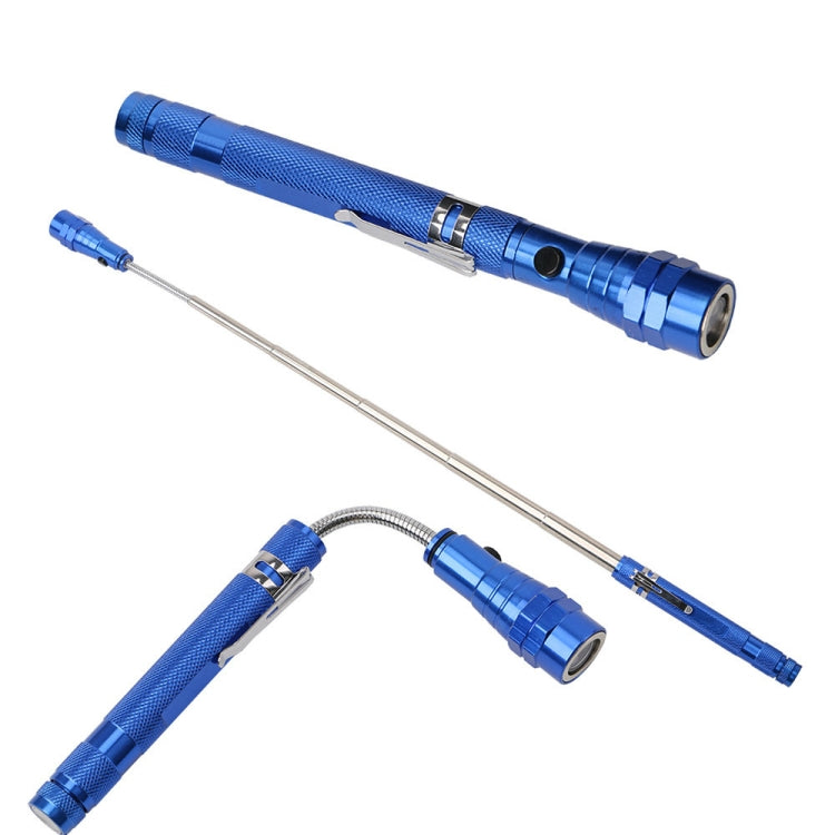 2 PCS 1W Flexible Magnet Camping Fishing Telescopic 360 Degrees Head Flashlight Outdoor Torch Magnetic Pick Up Tool Lamp, Red, Silver, Black, Blue