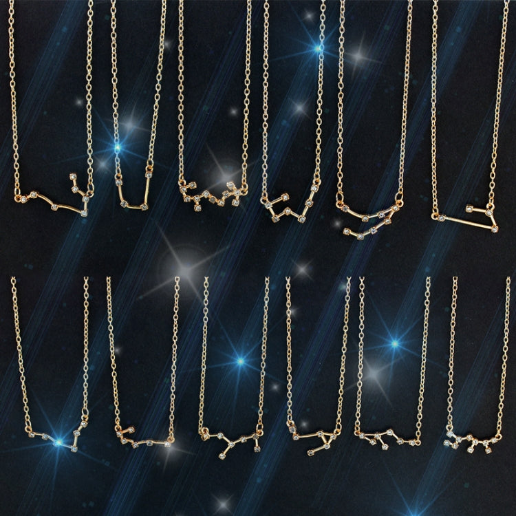 Fashion Zircon Pendant Zodiac Guardian Necklace Short Clavicle Chain, Aquarius-Gold, Aquarius-Silver, Pisces-Gold, Pisces-Silver, Aries-Gold, Aries-Silver, Taurus-Gold, Taurus-Silver, Gemini-Gold, Gemini-Silver, Sagittarius-Gold, Sagittarius-Silver    ...