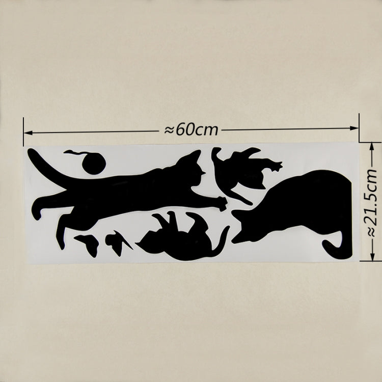 Cat Playing Butterfly Wall Sticker Detachable Decorative Applique Bedroom Kitchen Decoration, Cat Playing Butterfly Wall Sticker