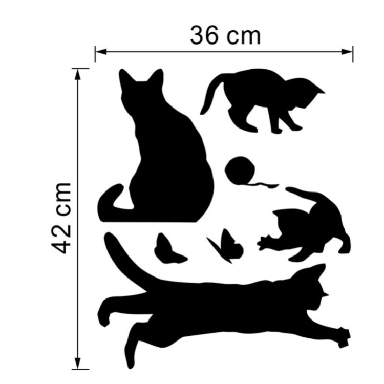Cat Playing Butterfly Wall Sticker Detachable Decorative Applique Bedroom Kitchen Decoration, Cat Playing Butterfly Wall Sticker