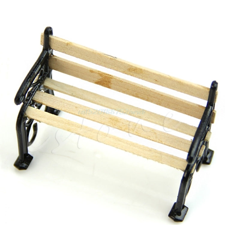 3 PCS Doll House Miniature Garden Furniture Wooden Bench Child Role Playing Toy, 3 PCS Wooden Bench